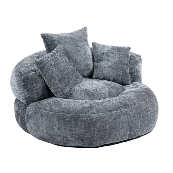 Latsoffa, Hög Ryggsäte, 3 Kuddar,Grå, En plats-c