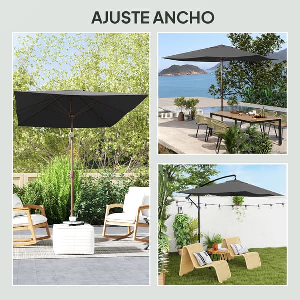 Parasol, Ventileret Design, UV Beskyttelse,Mørk Grå