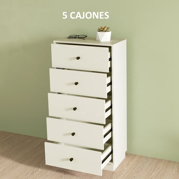 Kommode, Moderne Design, 5 Skuffers Opbevaring,HVID