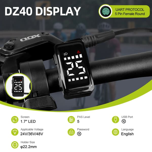 Display, LCD Indikator, Vattentät IP66,DZ40 Bafang UART
