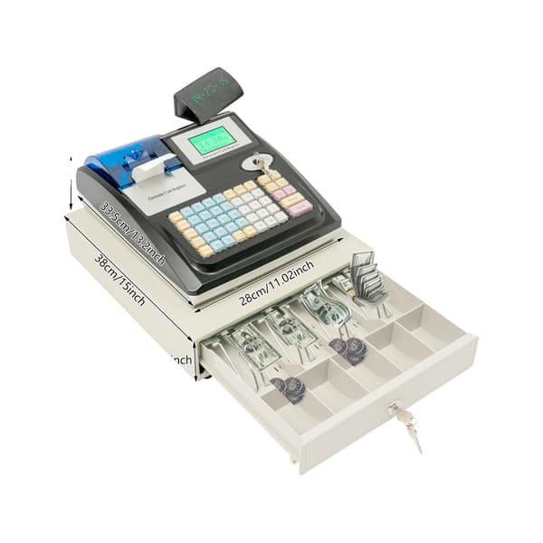 Elektronisk Kassaregister, 48 Tangenter, Stöder Flera Kassörer,VIT