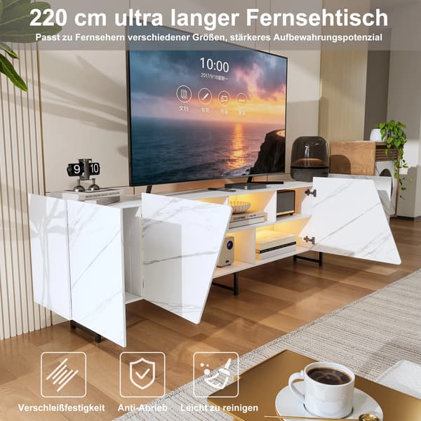 TV-bänk, Modern Design, Gott om Förvaring,VIT
