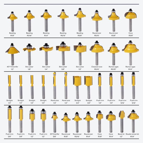 Router Bits, 100-delt sæt, holdbart legeringsstål,100pcs