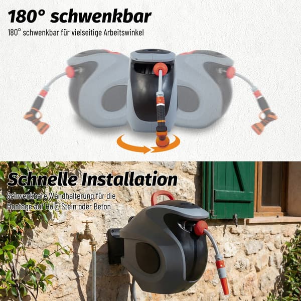 Havevogn, Holdbar Design, Automatisk Tilbagetrækningsfunktion,30m