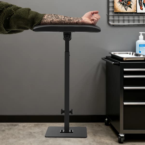Tattoo Arm Rest Stand, Ergonomisk Design, Justerbar Højde,sort