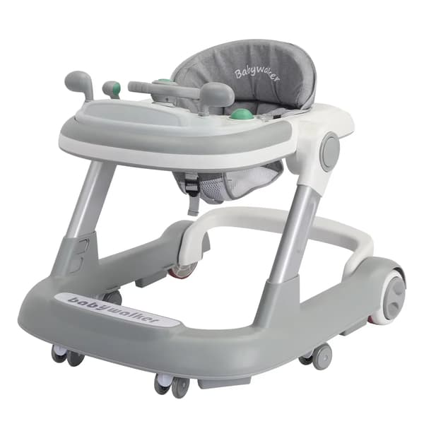 Baby Walker, Sammenklappeligt Design, Justerbar Højde,GRÅ
