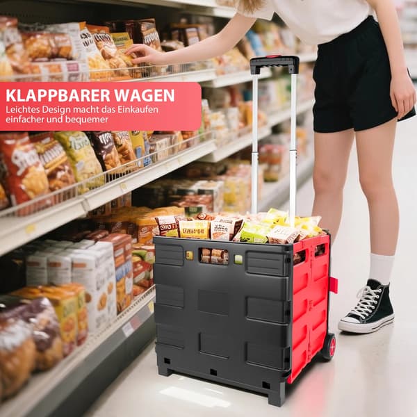 Sammenklappelig Indkøbsvogn, Letvægtsdesign, Glat Bevægelse,Sammenklappelig Indkøbsvogn