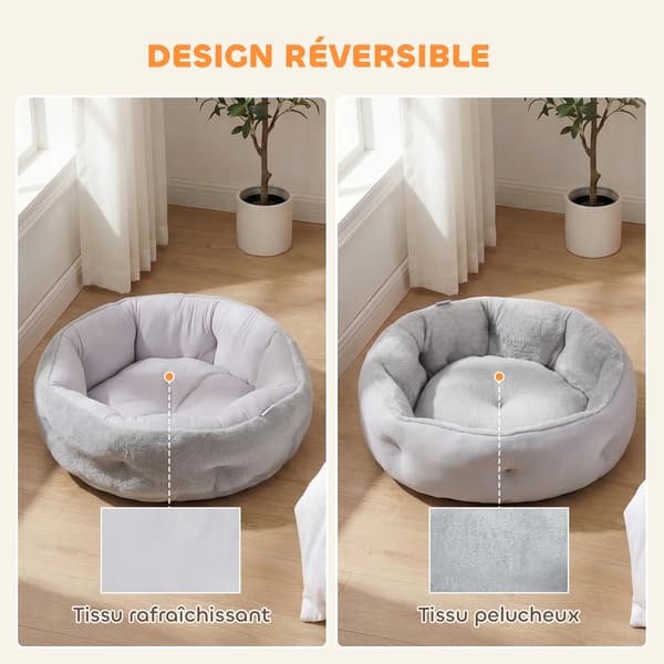 Kattekurv, Vendbar Design, Støttende Kanter,Lys Grå