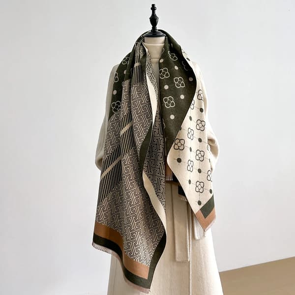 Sjal, Varm Polyester Fabric, Resemöjlighet,armégrön