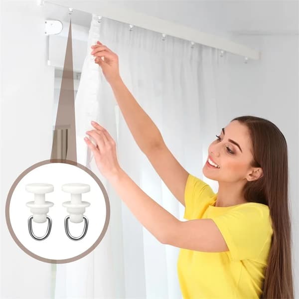 Gardinstangs glide, holdbare plastik, nem installation,100pcs