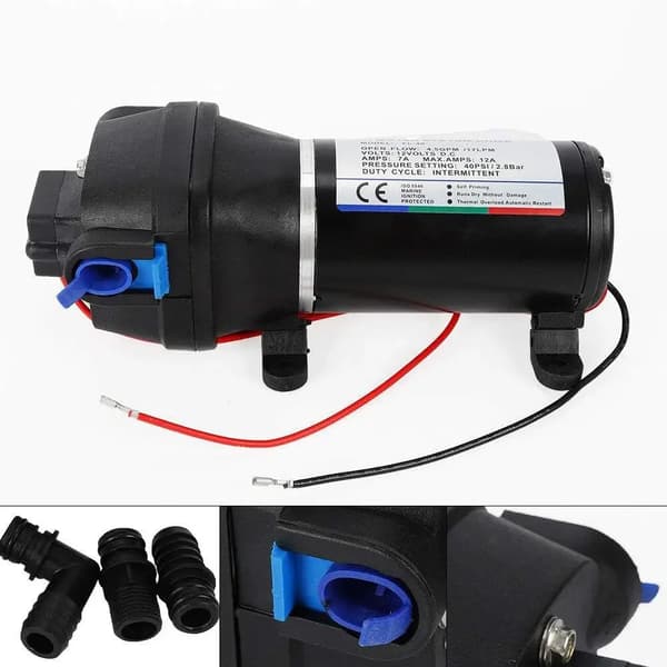 Vattenpump, självprimande, hög flödeshastighet,EU, 12V, svart
