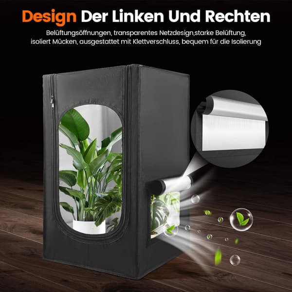 Växttält, Ljusbeständig Design, Lätt Montering,svart
