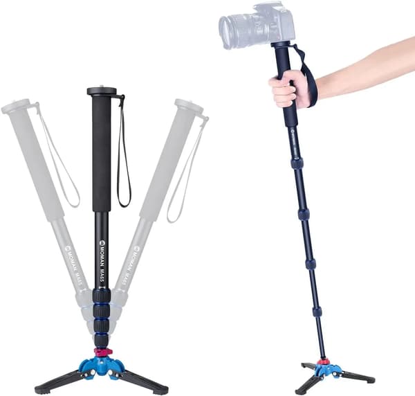 Monopod, Lätt Aluminium, Justerbar Höjd,GRÅ