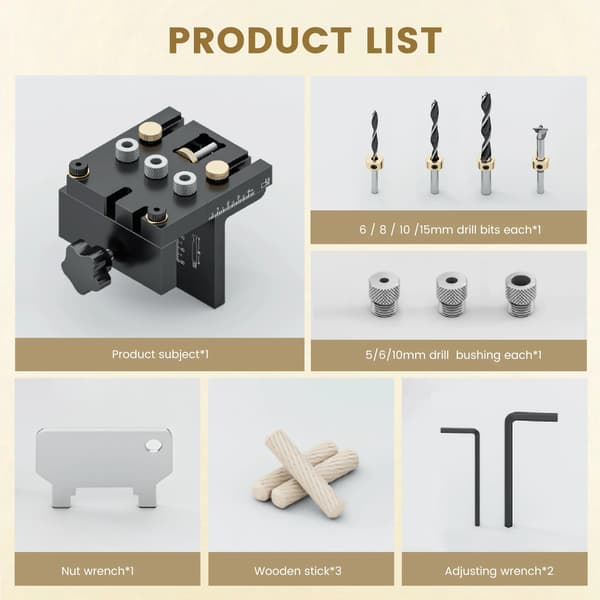 Dowelhjälp, Precisionjustering, Justerbar Design,Röd