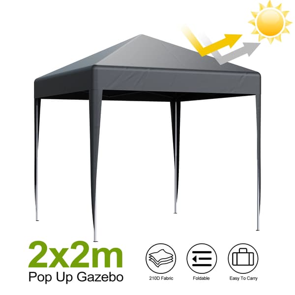 Gazebo-teltta, vedenpitävä katos, helppo pystyttää,2x2m Harmaa