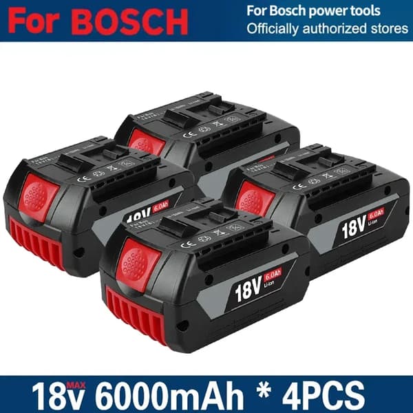 Litiumjonbatteri, 18V, 6000mAh kapacitet, 4st batteri 6.0AH