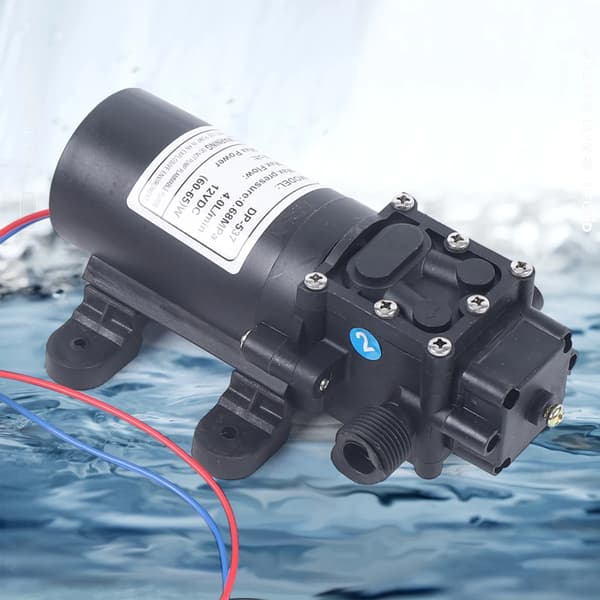 Vandpumpe, Membrandesign, Højtryksydelse,sort, 12V, EU