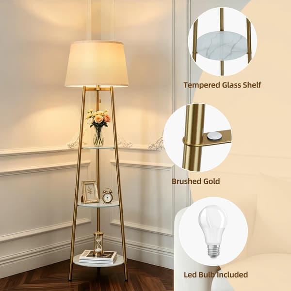 Gulvlampe, Hjørnedesign, Justerbar Lysstyrke,GUL