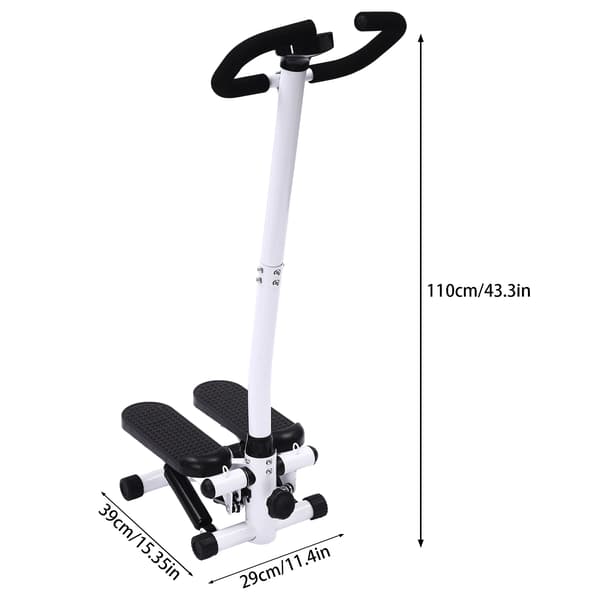 Fitness Stepper, Modstandsbånd Inkluderet, Holdbart Design,sort
