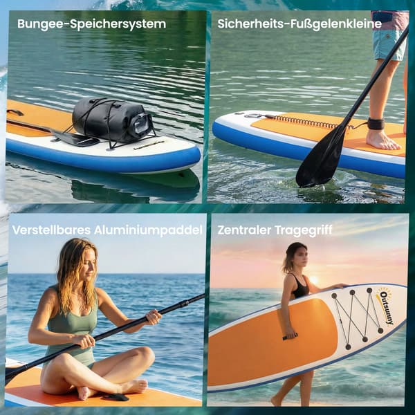 Stand Up Paddling-bräda, Uppblåsbart Design, Komplett Tillbehörsset,VIT
