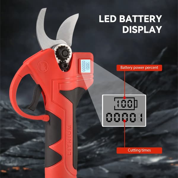 Beskärningssaxar, Batteridrivna, LCD-display,2 Batteri
