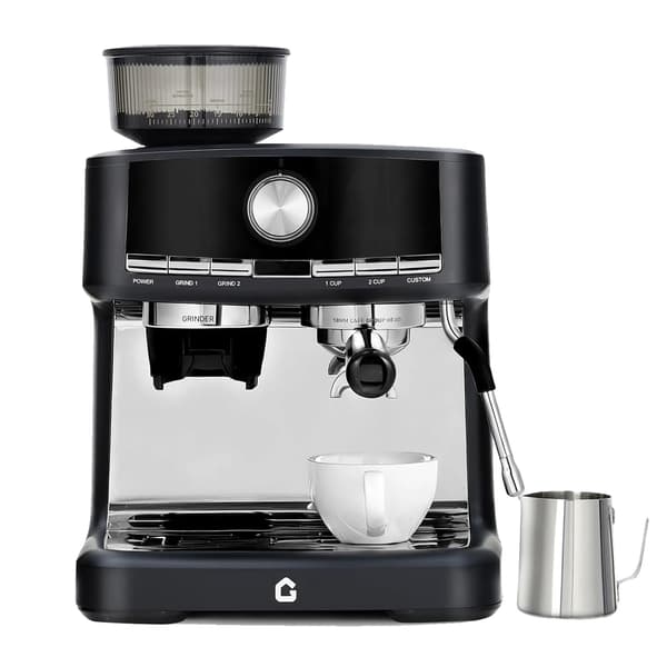 Espresso Maskine, 15-Bar Pumpe, Mælkeskummer,Sort