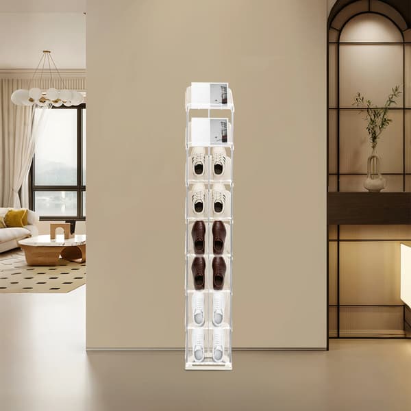 Sko Rack, Vertikal Pladsbesparende Design, Multi-Niveau Opbevaring,hvid farve