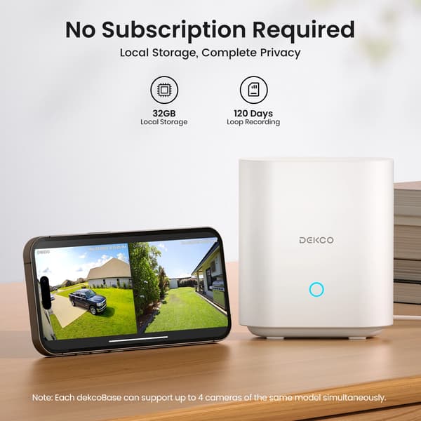Trådlöst solkamera system, 5MP upplösning, intelligent videohantering,2-kam kit, EU-kontakt