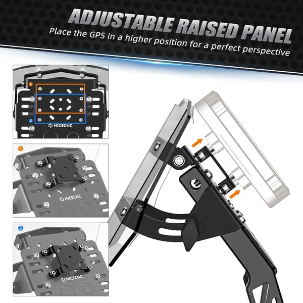 GPS-montering, justerbar mini fairing, holdbar aluminiumkonstruktion,sort
