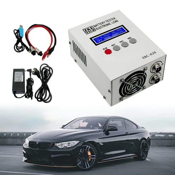 Batteritest, LCD-display, Lithium- og blysyrekompatibilitet,sort
