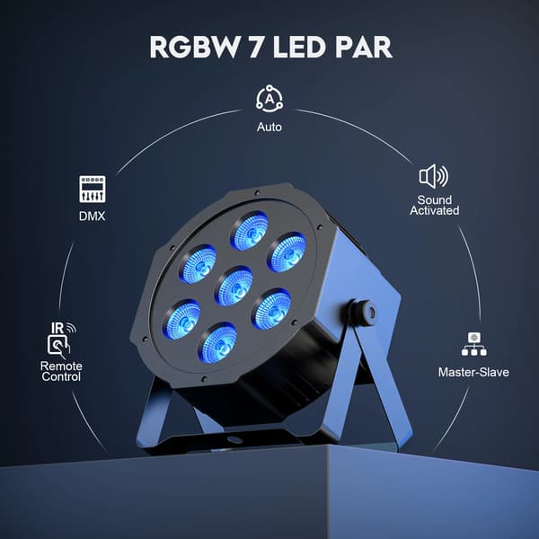 LED Par Valo, RGBW, Useita Ohjaustiloja,EU Plug 4PCS