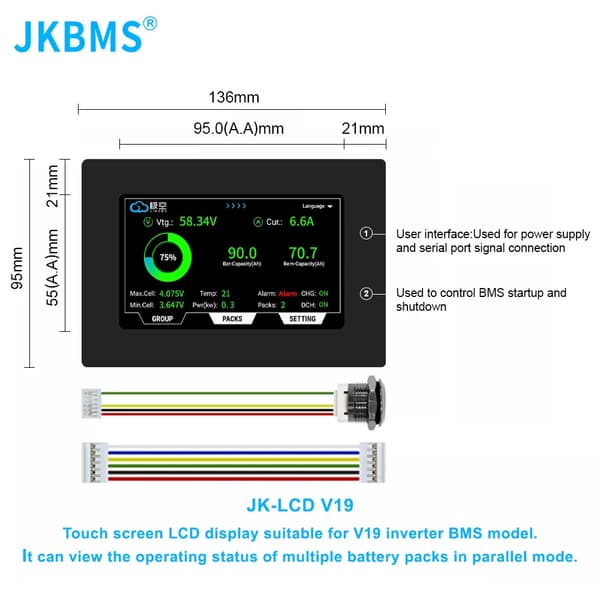 Batterikit, 51.2V nominell spänning, LCD-display,JKLR015D