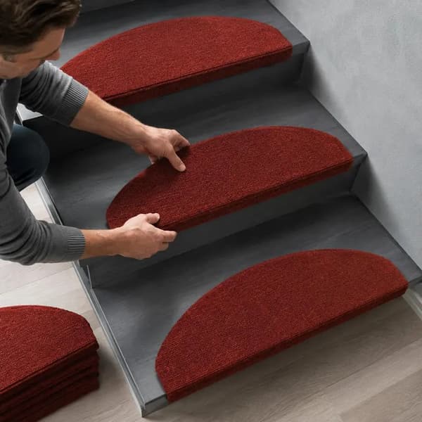 Trappemåtter, Skridsikre Design, Nem Installation,Rød