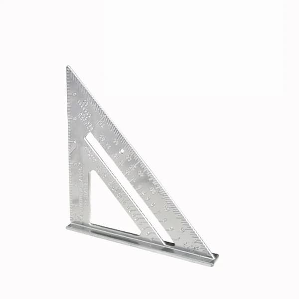 Triangulär Linjal, Hållbar Aluminiumlegering, Mångsidigt Mätverktyg,Silver fyrkant