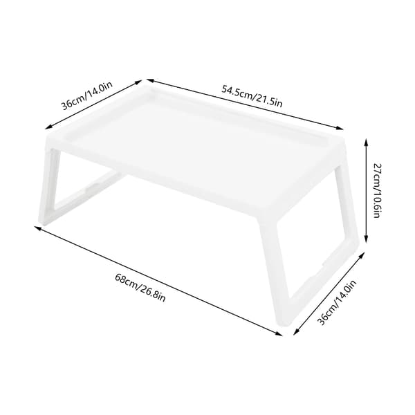 Seng Tray Bord, Sammenklappelig Design, Alsidig Brug,HVID