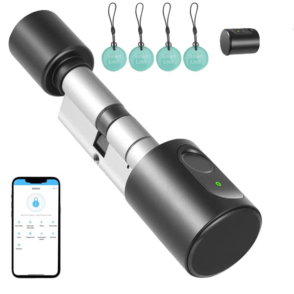 Smart Dørklap, Fingeraftryksadgang, Bluetooth Kontrol,sort