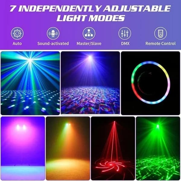 DJ-belysningsset, multifunktionell kontroll, justerbart stativ,2 PCS