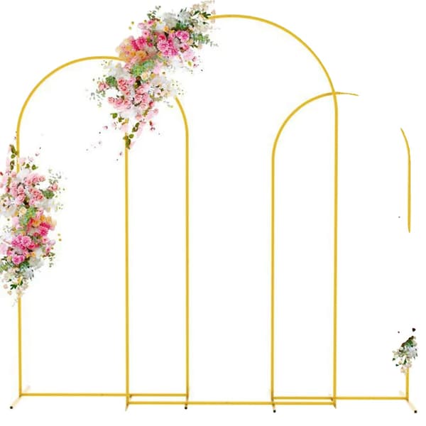 Båge Bakgrundsställning, Elegant Design, Snabb Montering,1 Set, Guld-b