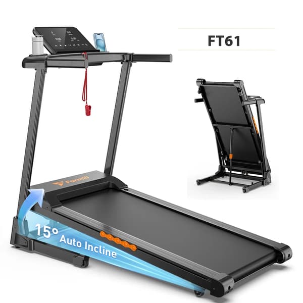 Incline Treadmill, Fällbar Design, Stötdämpningssystem,FT61