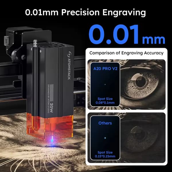 Lasergravör, Hög Precision, Snabb Drift, 400*365mm Gravyrområde, A20 PRO V2, EU
