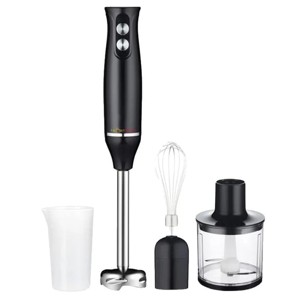 Hånd immersion blender, rustfrit stål, to hastigheder,4 i 1, sort