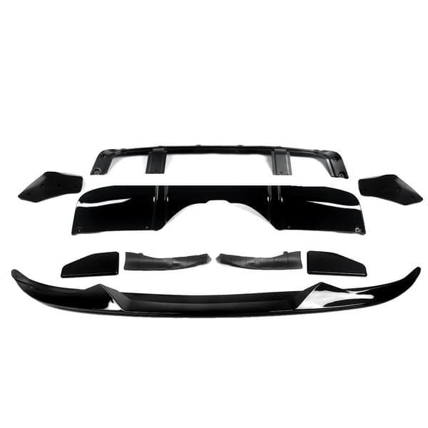 Bil Aero Karosserikits, Front Splitter, Bag Diffuser,Glansende Sort