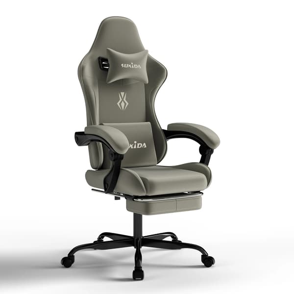 Spelstol, Ergonomisk Design, Justerbar Höjd,GRÖN