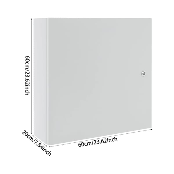 Elektrisk Samlingsboks, IP65 Beskyttelse, IK08 Stødklassificeret, Dimensioner 60×60×20cm, Lys Grå, Vægmontering