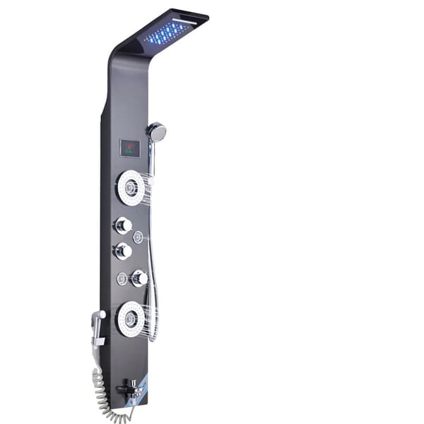 Bruserpanel, LED temperaturdisplay, multifunktionelt design,Sort 8006