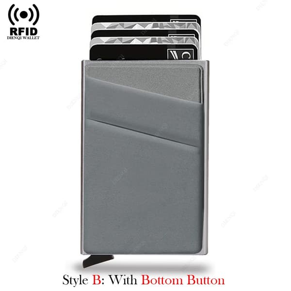 Kortholder, RFID-beskyttelse, Minimalistisk design,Grå B