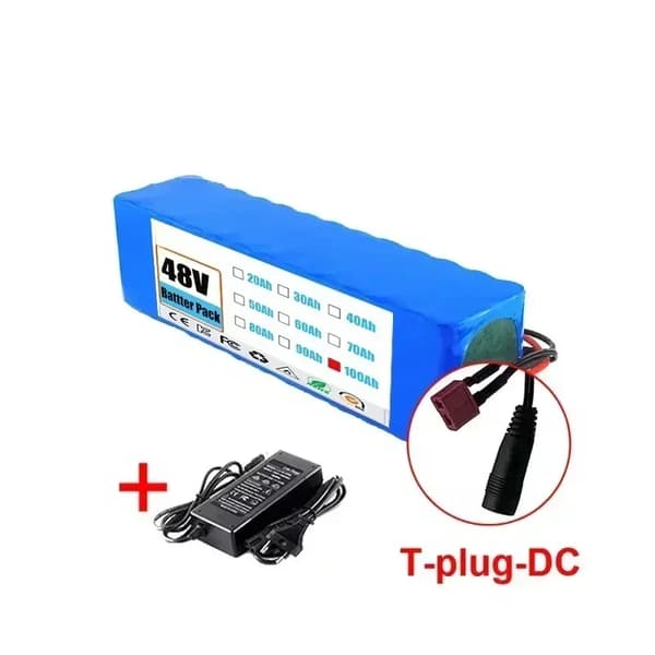 Batteripack, 100Ah kapacitet, säkerhetsskydd,T-DC-Laddare
