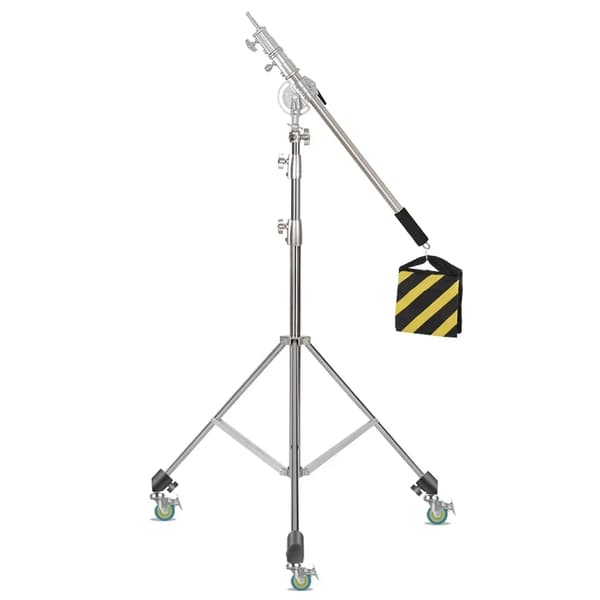 Tripod, Rustfrit Stål, Justerbar Højde,Bar og hjul