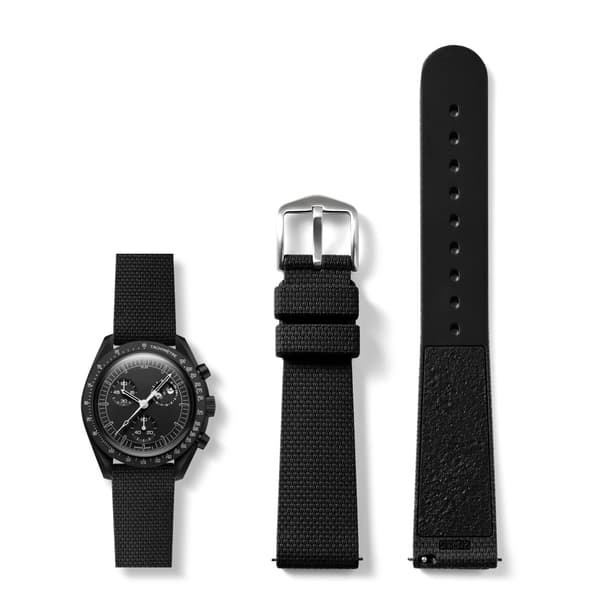 Urrem, Blødt Silikone Materiale, Holdbar Pin Spænde Lås,sort, 20mm-d