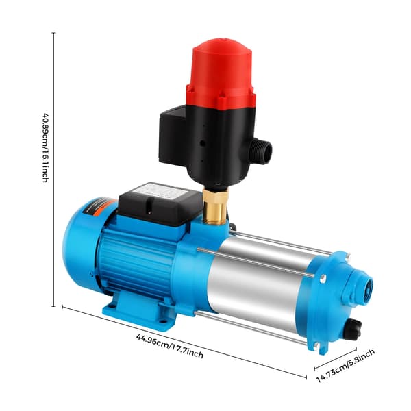 Vandpumpe, Rustfrit Stål, Selvpumpende,Blå